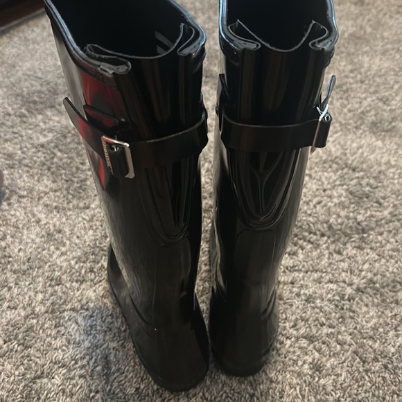 Hunter Original Back Adjustable Gloss Rain Boots black size 7 - Picture 5 of 9